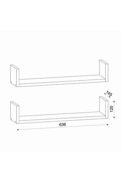 UnicUtil Wall Shelf, UnicUtil, 64 x 15 x 24 cm, White