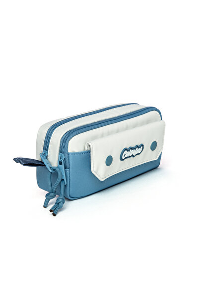 Colorful Κλασική θήκη για στυλό μπλε - Μολυβοθήκη με κάλυμμα τριών τμημάτων