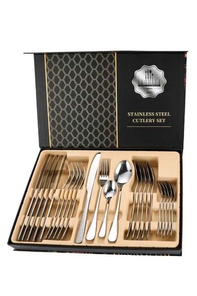 huitich Stainless Steel Silver Cutlery Set