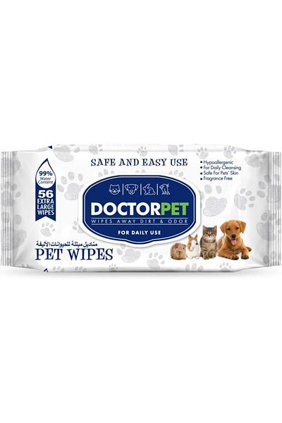 Doctor Pet Pet Wipes - 56 Pcs