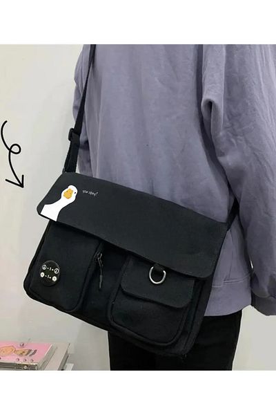 Toum You Ok Geantă unisex neagră unisex cu buzunare