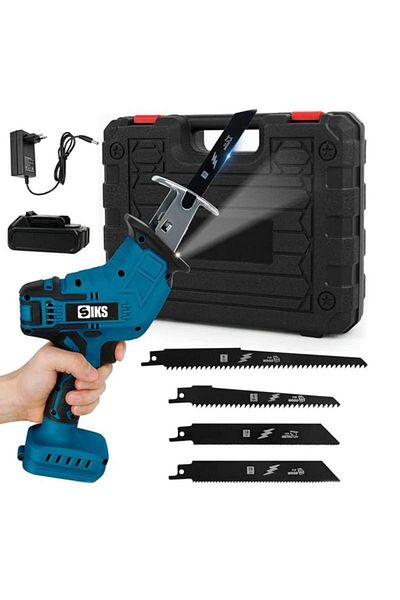 SIKS Ferăstrău sabie fără fir, 3000 RPM, adâncime de tăiere 100 MM, 5 lame de tăiere, lampă de lucru LED