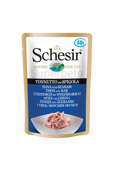 Schesir Cat Pouch-Wet Food Tuna With Seabass 50g