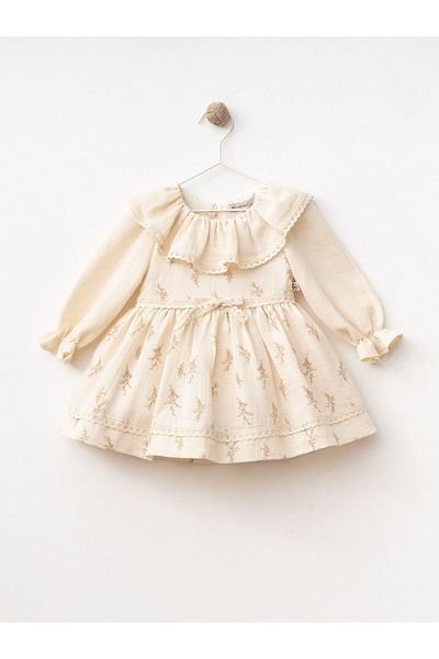 Cherrys Bebek Ruffle Collar Muslin Dress