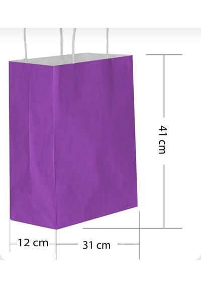 Happyland Purple Cardboard Bag Large Size Twist Handle 25 Pieces 31*12*41 cm