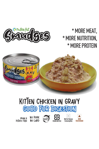 Smudges دجاج كيتن مبشور في المرق 60 جرام عبوة من 6 قطع