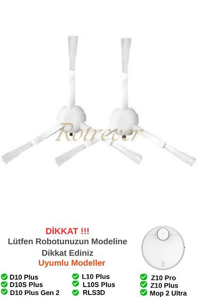 RotRever Xiaomi Mi Robot Vacuum Mop 2 Ultra and Dreame Bot D10+Plus Compatible Side Brush-2 Pieces