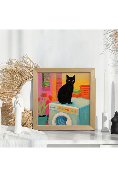 HOMEPACK Single Wooden Framed Square Painting One Piece Square Poster Painting Ktc/051