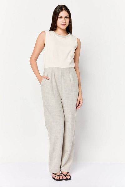 Harmont & Blaine Women Chambray Sleeveless Jumpsuit, Grey