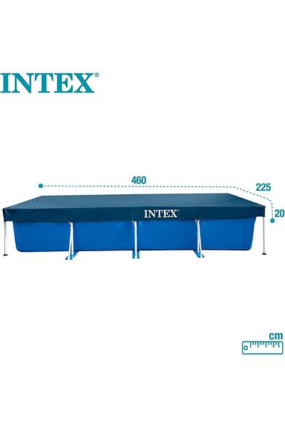 Intex Rectangular Pool Cover 28039, 450x220xh20 Cm, Pvc, Navy Blue