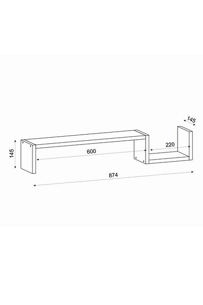 UnicUtil Wall Shelf, UnicUtil, 87 x 15 x 15 cm, White