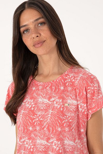 U.S. Polo Assn. Women's Pink Patterned Crew Neck T-Shirt 50305761-Vr167