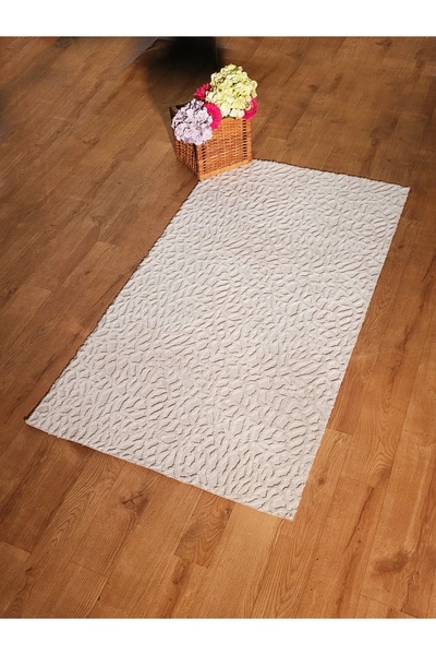 Tappeto Petek Desen Kaymaz Süet Taban Bej Antre Koridor Mutfak Oturma ve Çocuk Odası Halısı
