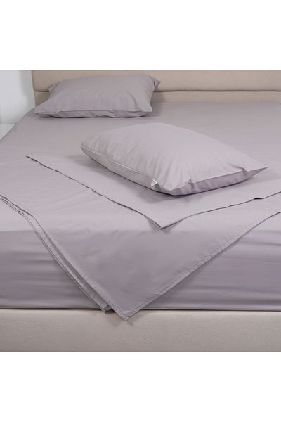 Bed N Home SA Flat bed sheet set,100%Egyptian cotton, 250TC, light gray ,2pillowcases, 180x270cm