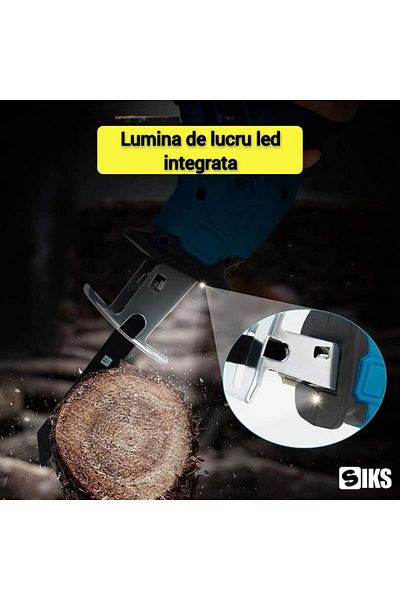 SIKS Ferăstrău sabie fără fir, 3000 RPM, adâncime de tăiere 100 MM, 5 lame de tăiere, lampă de lucru LED