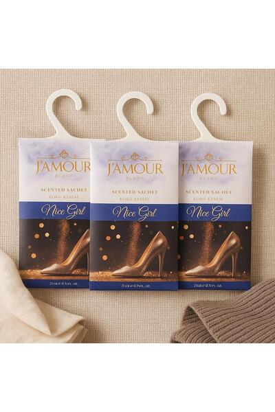 J'AMOUR EAU DE PARFUME 3'lü Paket Nice Girl Kokulu Askılı Dolap ve Çekmece Ko...