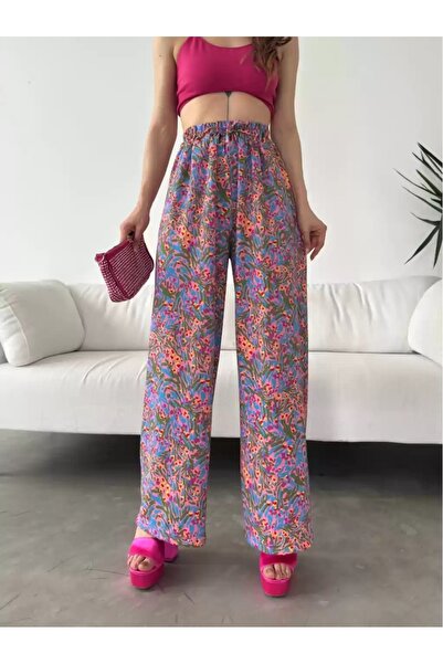 shai Patterned Elastic Waist Wrap Pants