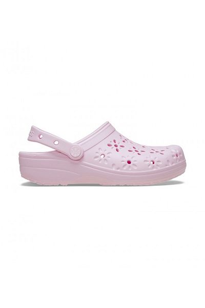 Crocs Pink Classic Floral Cut Out Clog