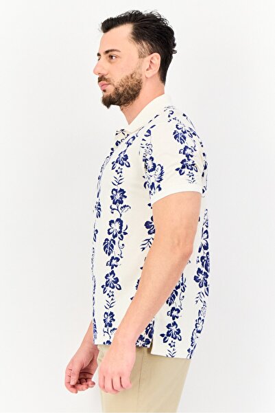 GAP Men Regular Fit Floral Print Short Sleeves Polo Shirt, Multicolor