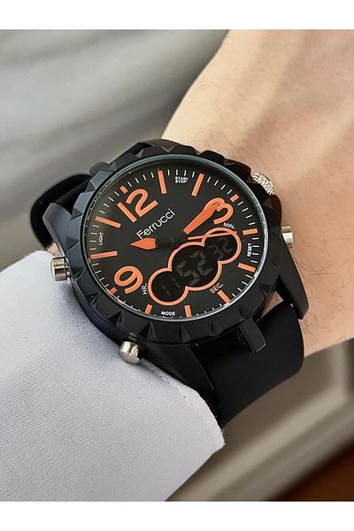 Ferrucci Plastic Band Digital & Analog Dial Sports Wrist Watch