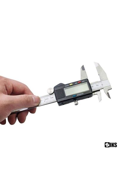 SIKS Subler electronic, afișaj LCD, măsurătoare 0-150 mm, 1 baterie LR44, argintiu