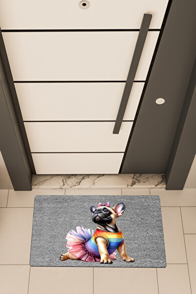 Dormot Home Imprimare digitală de înaltă calitate, pug în gri, cu haine color...