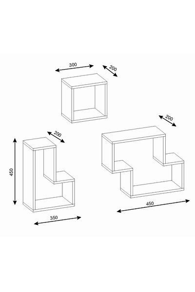 UnicUtil Wall Shelf, UnicUtil, 80 x 20 x 75 cm, White