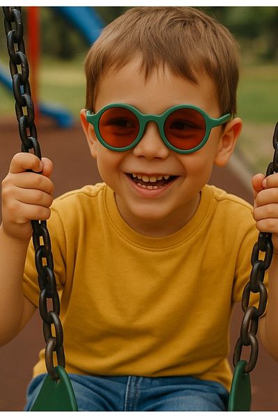 Lexi Bella Kids Sunglasses Dark Green Round Frame Uv 400 Protection Ce Certificated Children Sunglasses