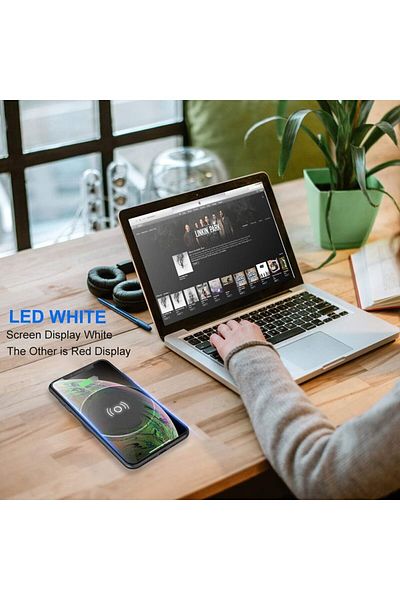 Saharaz Smart snap-on wireless charging pad, 15W, easy to install, compatible with many smartphones, white