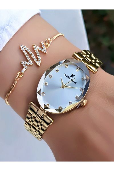Daniel Klein New Season Original 2 Years Warranty Steel Cord Women's Watch Bracelet Gift Dk989Er5406