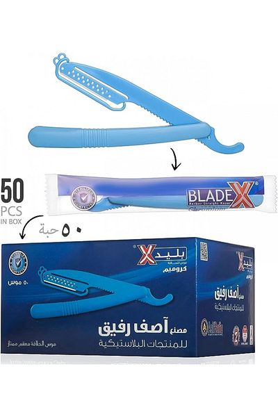 BLADEX Blade X Chrome Razor Blades 50 Pieces Blue