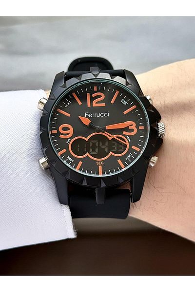 Ferrucci Plastic Band Digital & Analog Dial Sports Wrist Watch