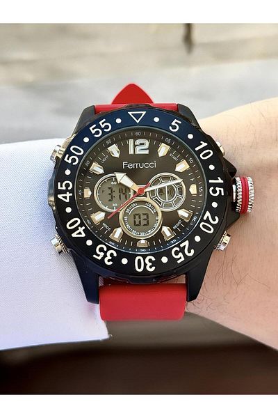 Ferrucci Plastic Band Digital & Analog Dial Sports Wrist Watch
