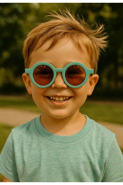 Lexi Bella Kids Sunglasses Green Round Frame Uv 400 Protection Ce Certificated Children Sunglasses