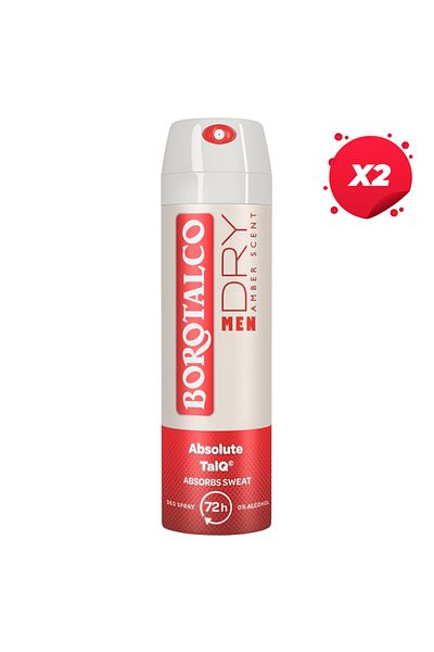 Borotalco X2 - BOROTALCO ANTIPERSPIRANT DEO 150ML MEN DRY AMBER SCENT