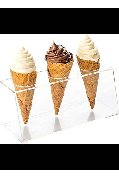 SP Clear Acrylic Ice Cream Cone Holder 3 slots