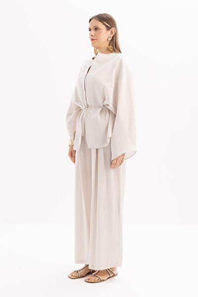 ALLDAY Modal Kimono with Stone-Waist Lacing