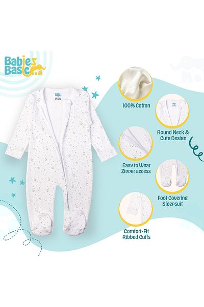 Babies Basic Printed Long Sleeves Jumpsuit/Romper/Sleepsuit for babies