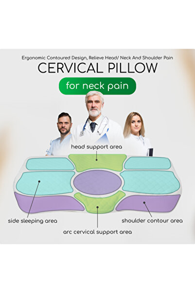 Generic Memory Foam Pillow for Sleeping, Orthopedic Cervical Pillow for Neck Pain Relief, Medium Firmness, U
