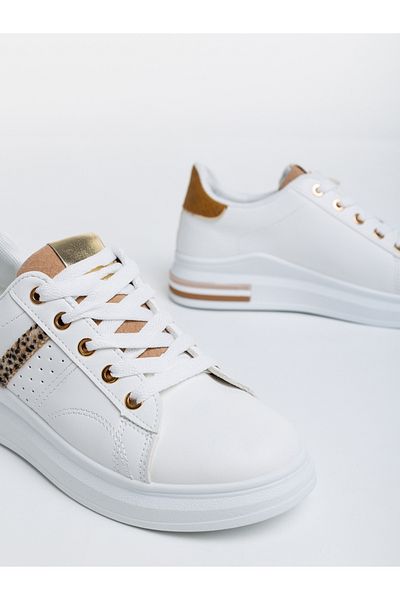 Kalapod Women's white sports shoes made of ecological leather Sarena