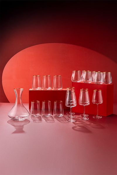 Emsan Brillante 19 Piece Glass Set Gold