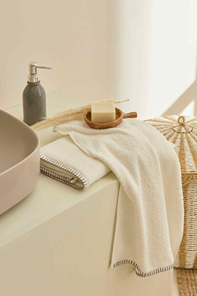 Kaşmir Home Dream 2-Piece Shepherd's Stitched Hand Towel Gray