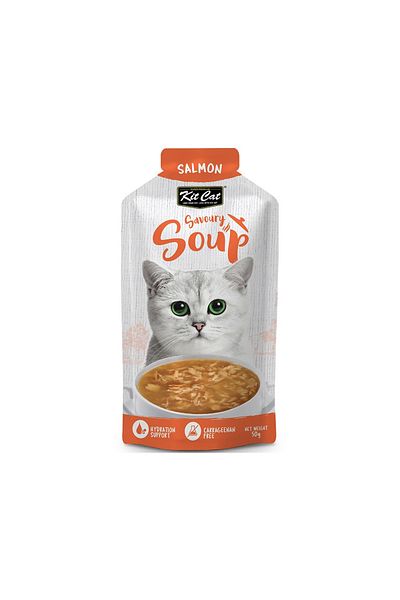 Kit Cat Savoury Soup Salmon Wet Cat Food - 300 g (50g x 6pcs)