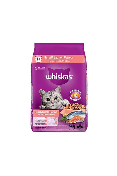 Whiskas Tuna and Salmon Flavour Dry Cat Food - 1.2 kg