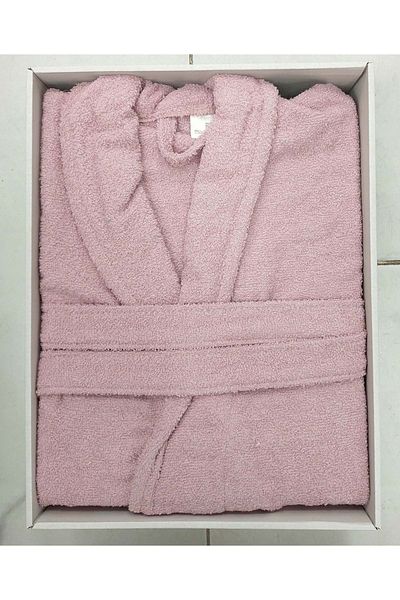 polo life Μπουρνούζι σε κουτί 100% βαμβακερό μονόχρωμο σαλιάρα-ροζ (μέγεθος L)