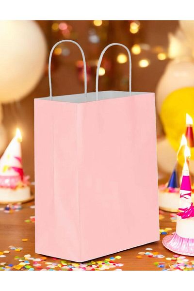 Happyland Pink Cardboard Bag Large Size Twist Handle 25 Pieces 31*12*41 cm