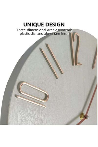 COOYA 12 Inch Aesthetic Art Deco Wall Clock for Living Room Decor,Easy to Read (Light)
