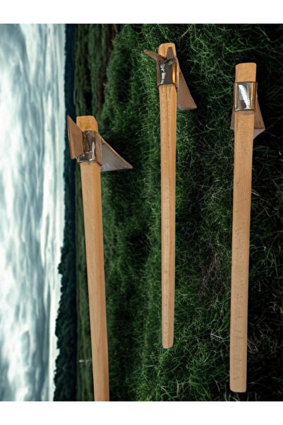 ÇAYLAR AVM Sürmene Makas Çeliği 3lü Set Paltalı, Düz, Çatallı Kazma Seti Bahçe Tarla Hobi 45cm Profesyonel