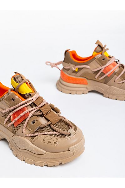 Kalapod Pantofi sport dama bej inchis din material textil Nithya