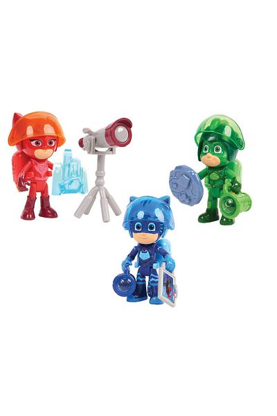 Toy Box Treasures PJ MASKS Super Moon Adventure Figure Set 3-Piece Toy - Catboy Owlette Gekko